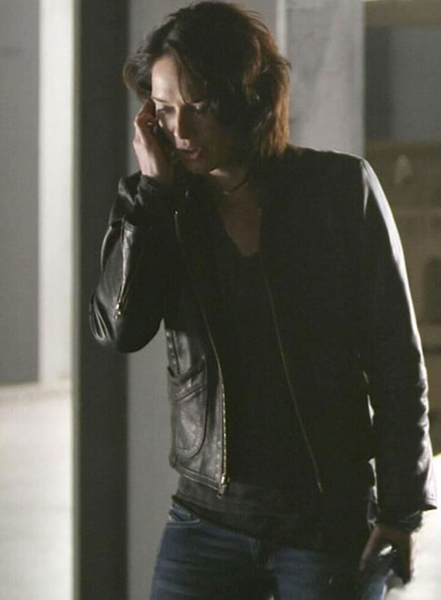 Harpoon Sarah Conor Inspired Black Leather Jacket - Terminator: The Sarah Connor Chronicles Style