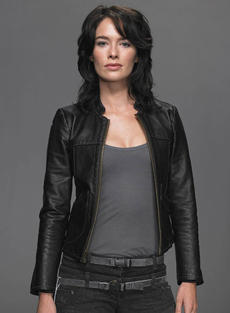 Harpoon Sarah Conor Inspired Black Leather Jacket - Terminator: The Sarah Connor Chronicles Style