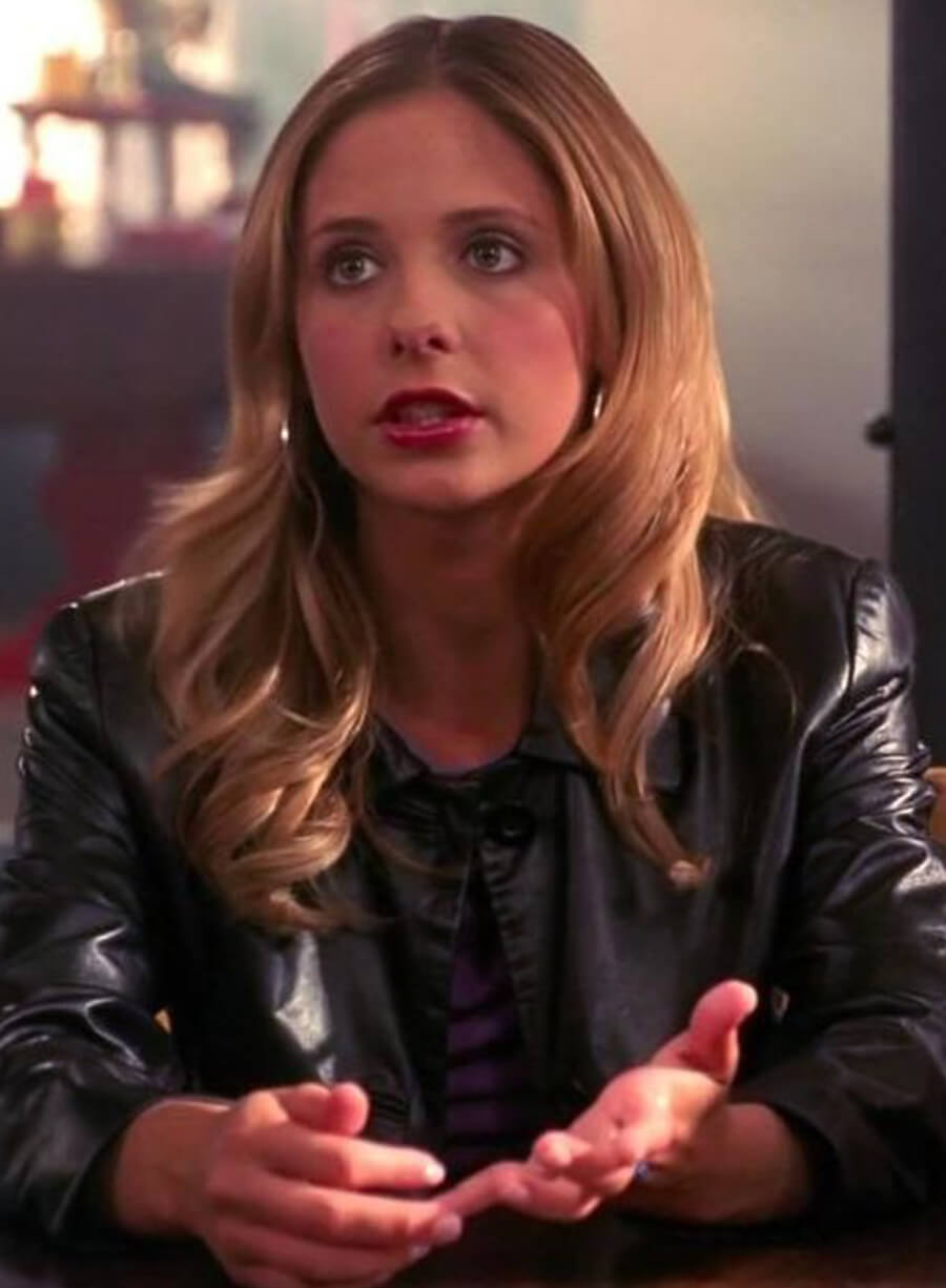 Harpoon Buffy Summers Inspired Black Leather Jacket - Buffy The Vampire Slayer Style