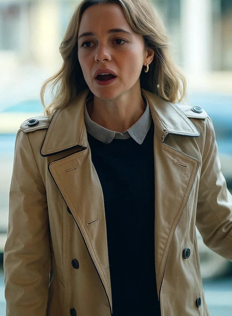 Harpoon Sarah Plankmore Inspired Beige Coat - The Rainmaker Style