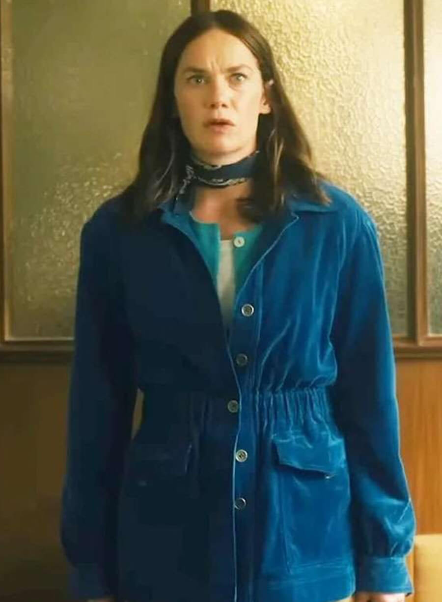 Harpoon Sarah Tucker Inspired Blue Leather Jacket - Down Cemetery Road Style