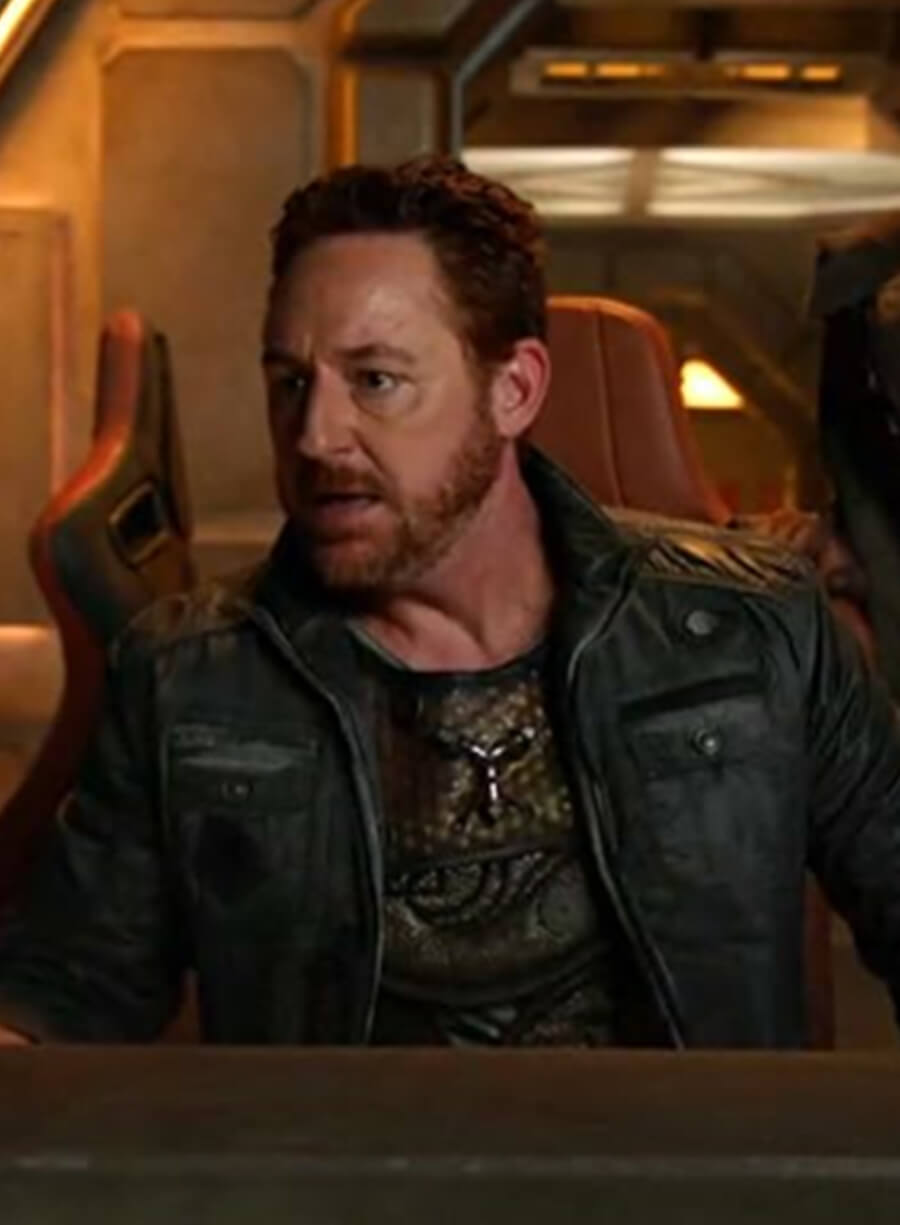 Harpoon Lt. Gordon Malloy Inspired Black Leather Jacket - The Orville Style