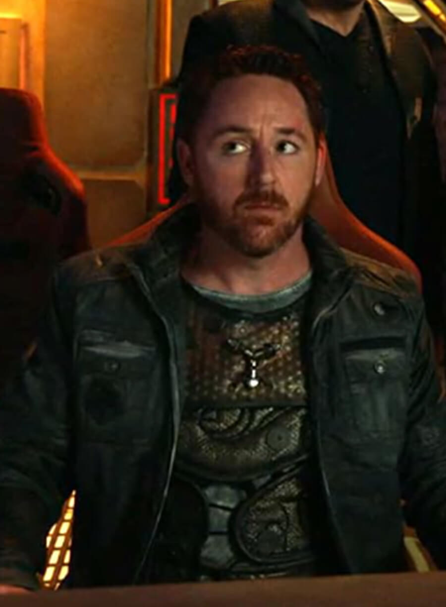 Harpoon Lt. Gordon Malloy Inspired Black Leather Jacket - The Orville Style
