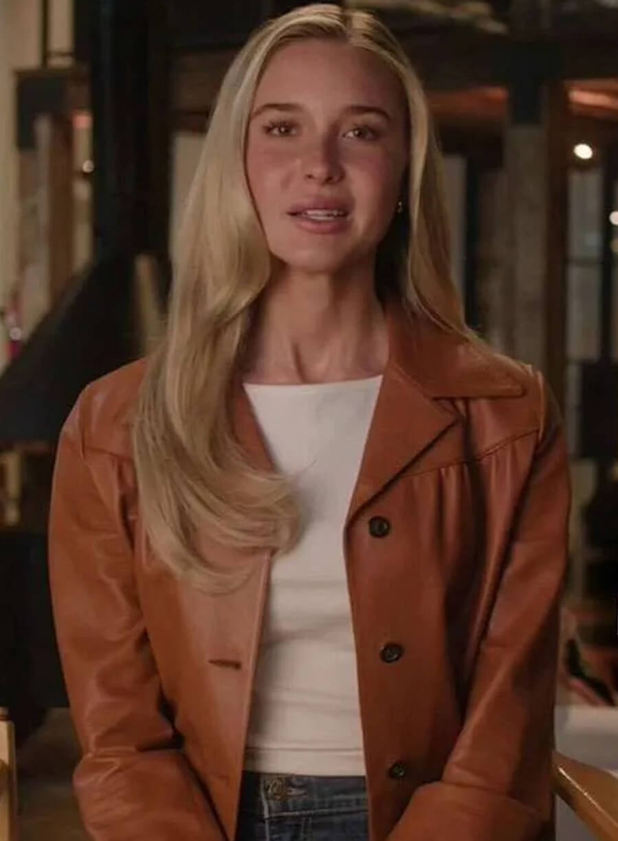 Harpoon Tatum Evans Inspired Brown Real Leather Leather Jacket - Scream 7 Style