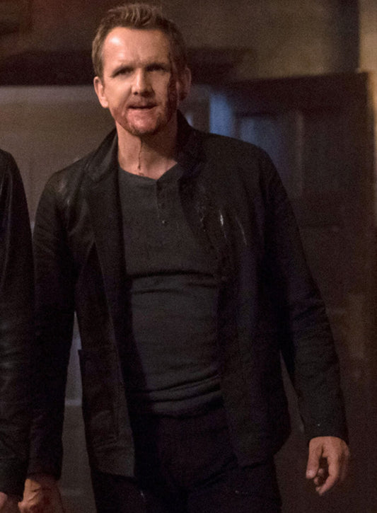 Harpoon Mikael Inspired Black Leather Jacket - The Originals Style