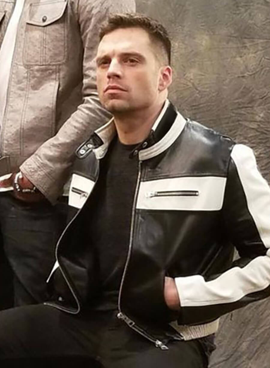Harpoon Sebastian Stan Inspired Black Leather Jacket