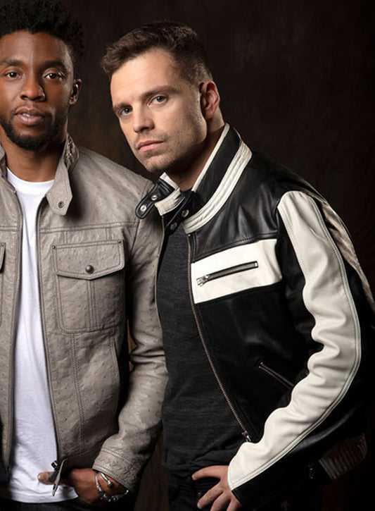 Harpoon Sebastian Stan Inspired Black Leather Jacket