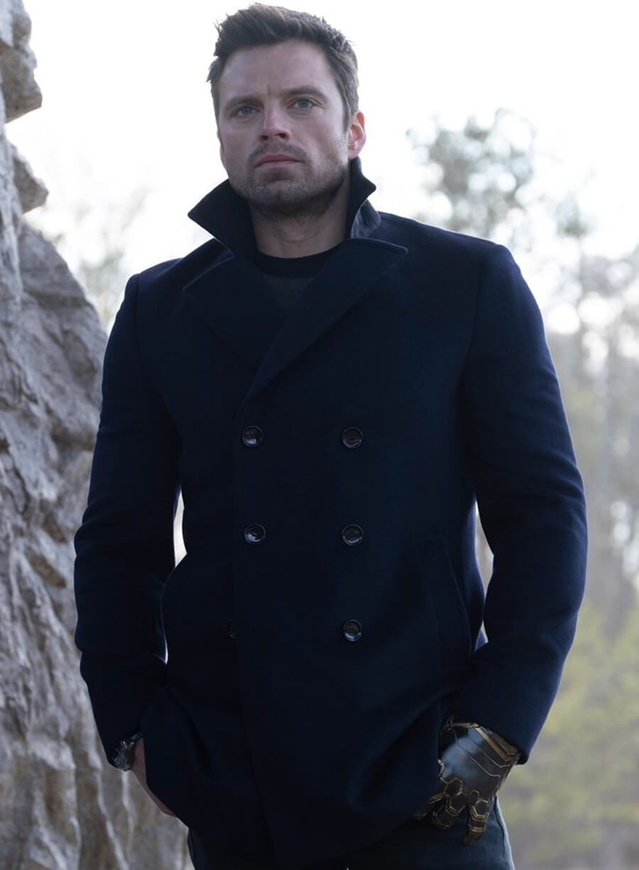 Harpoon Bucky Barnes Inspired Navy Blue Coat - The Falcon and the Winter Soldier Style