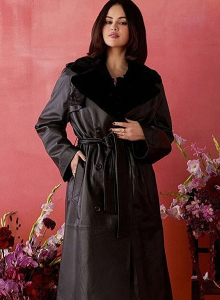 Harpoon Jessi Del Monte Inspired Black Real Leather Coat - Emilia P�rez 2024 Style