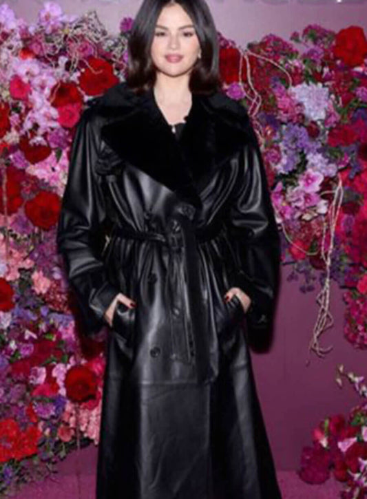 Harpoon Jessi Del Monte Inspired Black Real Leather Coat - Emilia P�rez 2024 Style