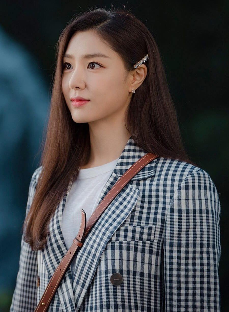 Harpoon Seo Dan Inspired White & Blue Coat - Crash Landing on You Style