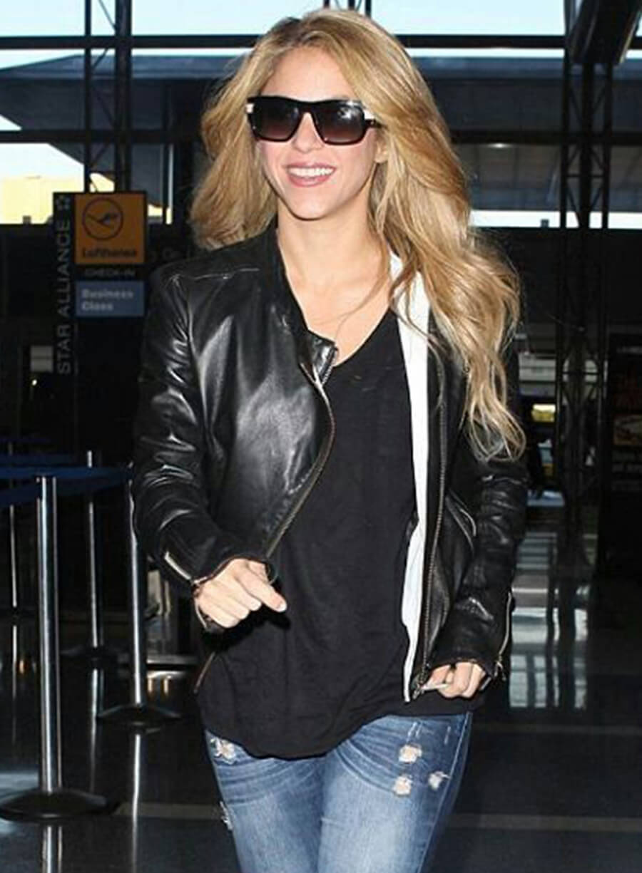 Harpoon Shakira Isabel Mebarak Inspired Black Leather Jacket