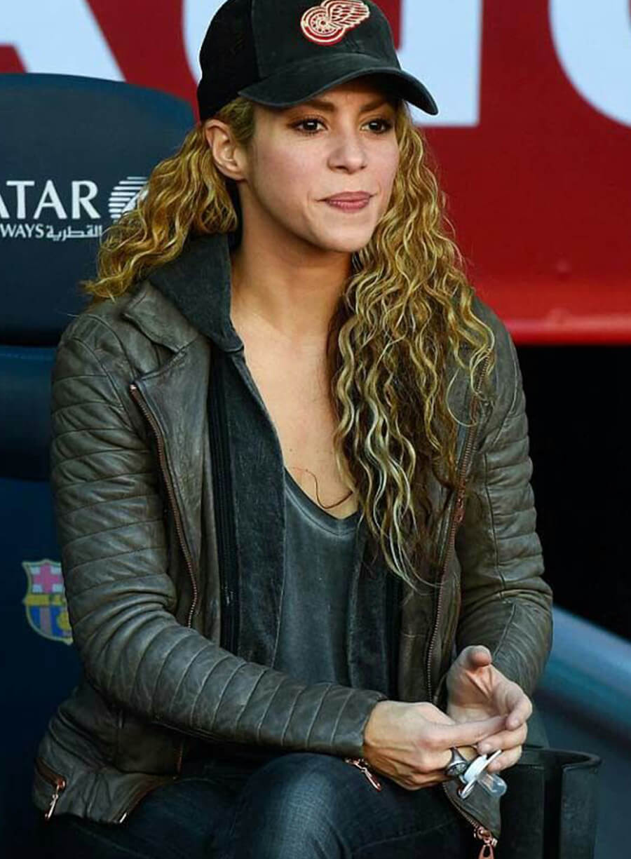 Harpoon Shakira Isabel Mebarak Inspired Grey Leather Jacket