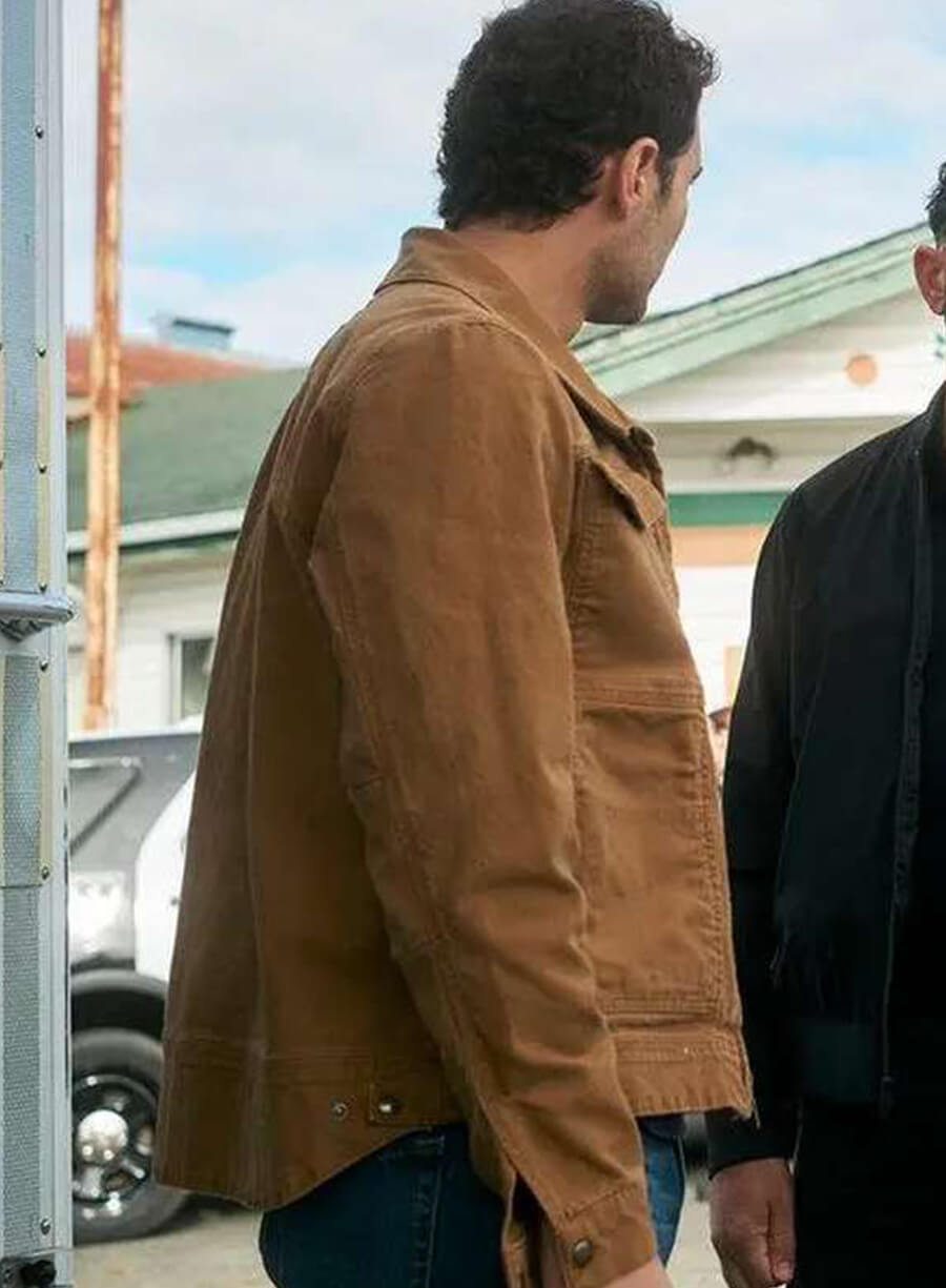 Harpoon Josh Mckenizie Inspired Brown Cotton Fabric Cotton Jacket - The Hunting Party Tv Series Style