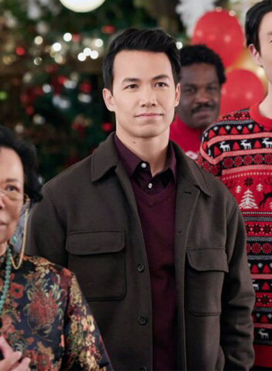 Harpoon Henry Inspired Black Leather Jacket - A Big Fat Family Christmas Style