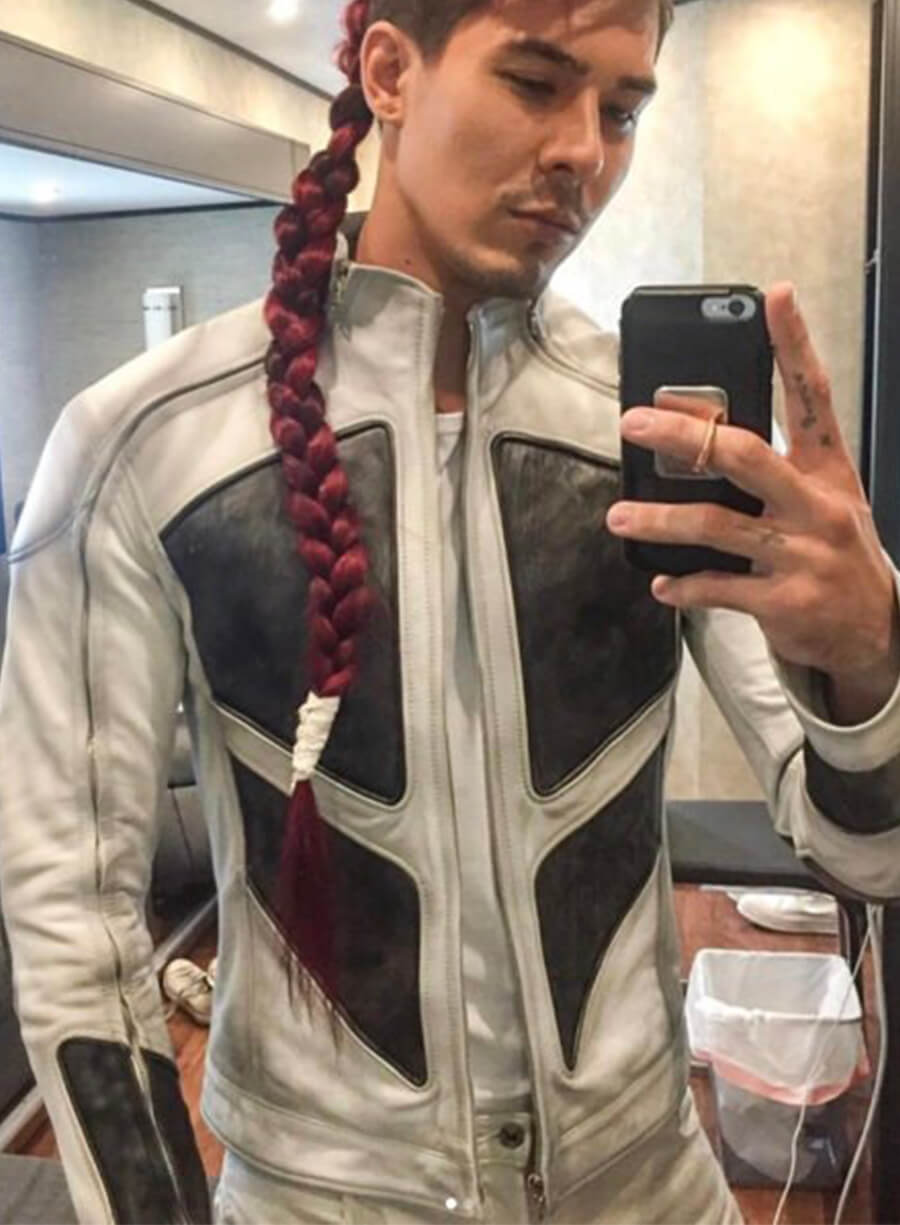 Harpoon Shatterstar Inspired White & Black Leather Jacket - Deadpool 2 Style