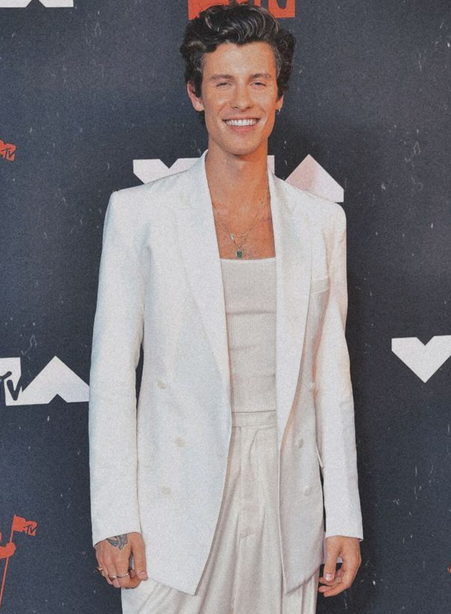 Harpoon Shawn Mendes Blazer Inspired White Leather Jacket