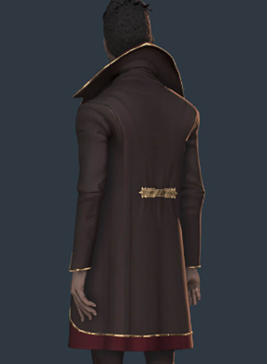 Harpoon Silco Inspired Brown & Maroon Coat - Arcane TV Series Style