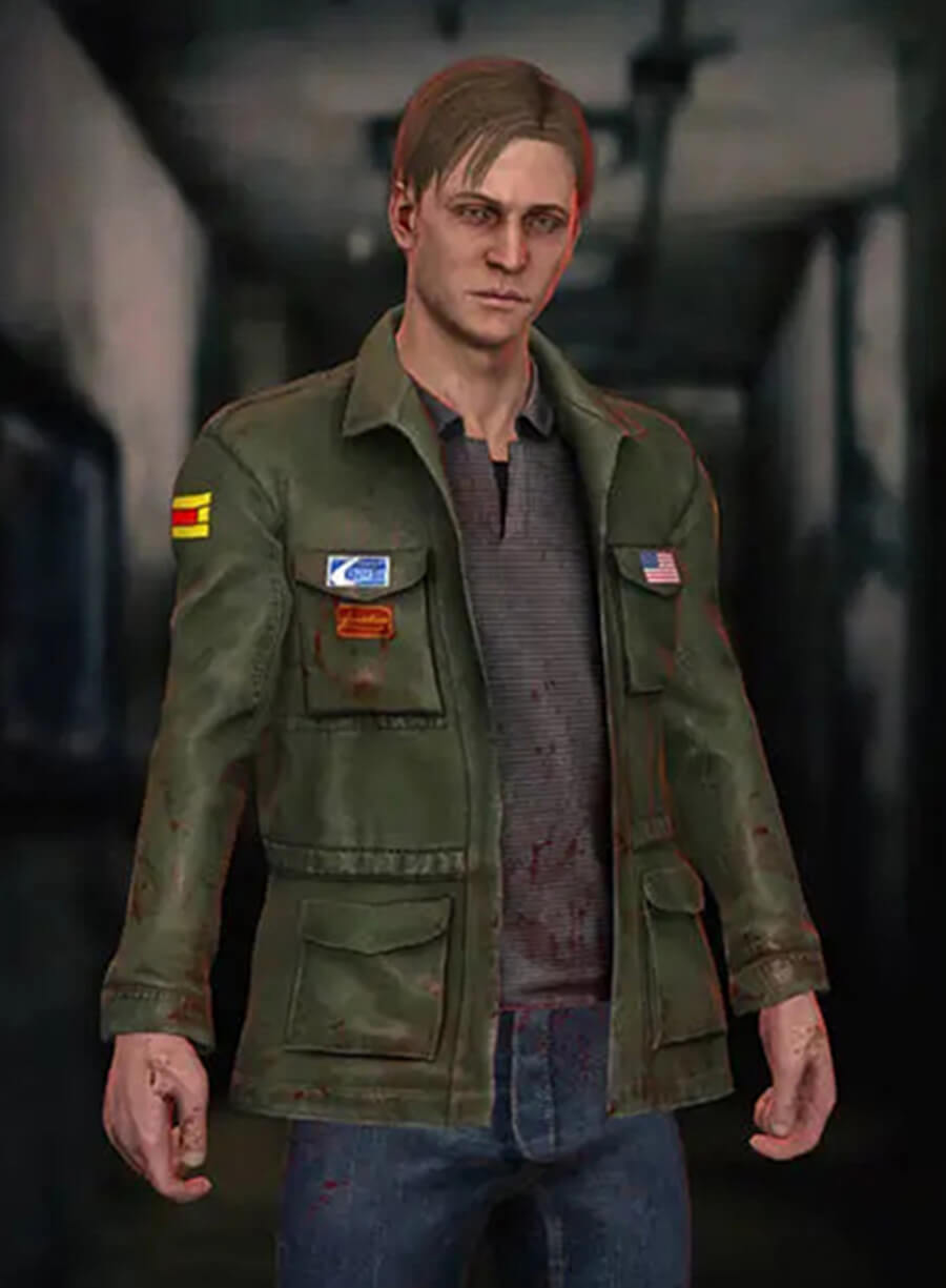 Harpoon James Sunderland Inspired Green Real Leather Leather Jacket - Silent Hill 2 Style