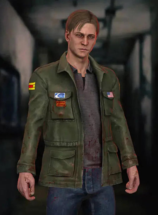 Harpoon James Sunderland Inspired Green Real Leather Leather Jacket - Silent Hill 2 Style