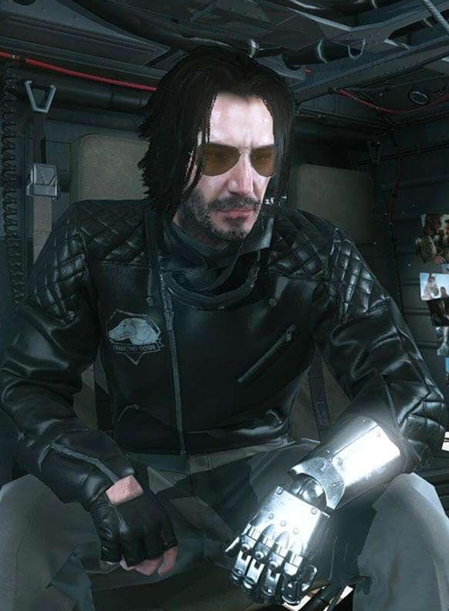 Harpoon Silverhand Inspired Black Leather Jacket - Cyberpunk 2077 Style