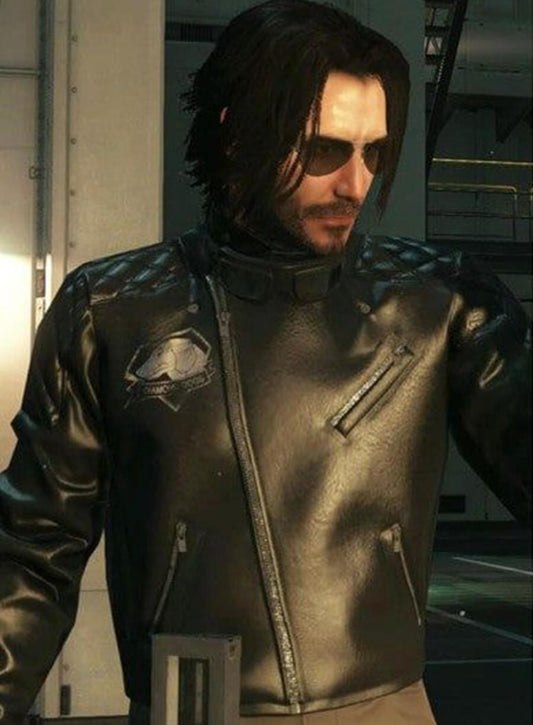 Harpoon Silverhand Inspired Black Leather Jacket - Cyberpunk 2077 Style