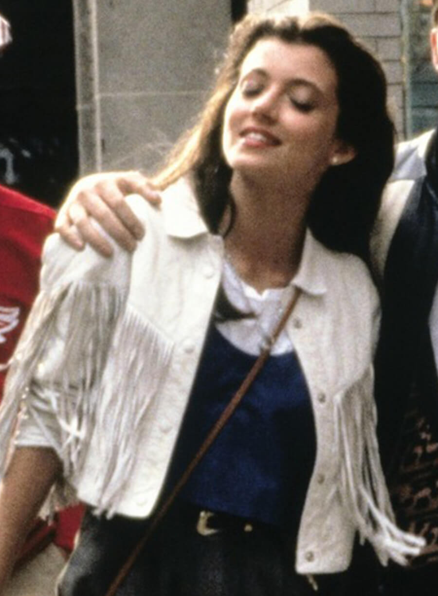 Harpoon Sloane Peterson Inspired White Real Leather Leather Jacket - Ferris Bueller's Day Off Style