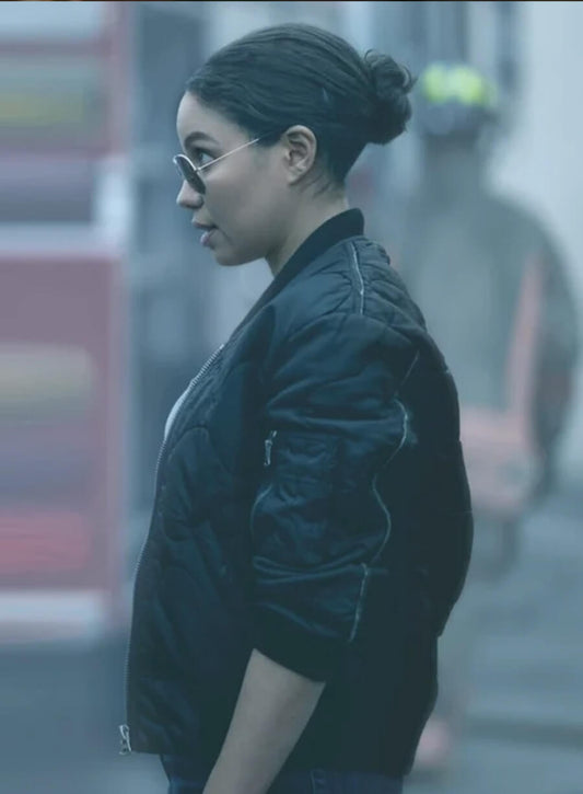 Harpoon Detactive Michell Calderon Inspired Black Bomber Jacket - Smoke 2025 Style