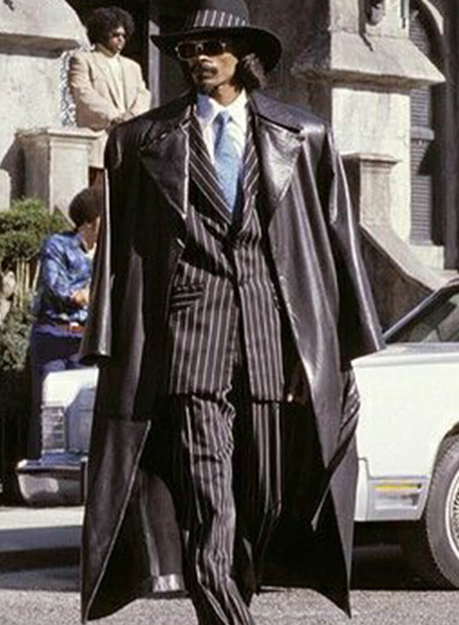 Harpoon Snoop Dogg Bones Inspired Black Real Leather Coat
