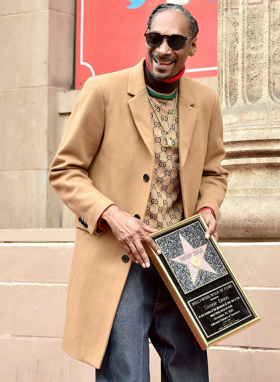 Harpoon Snoop Dogg Hollywood Walk of Frame Inspired Brown Wool Fabric Coat