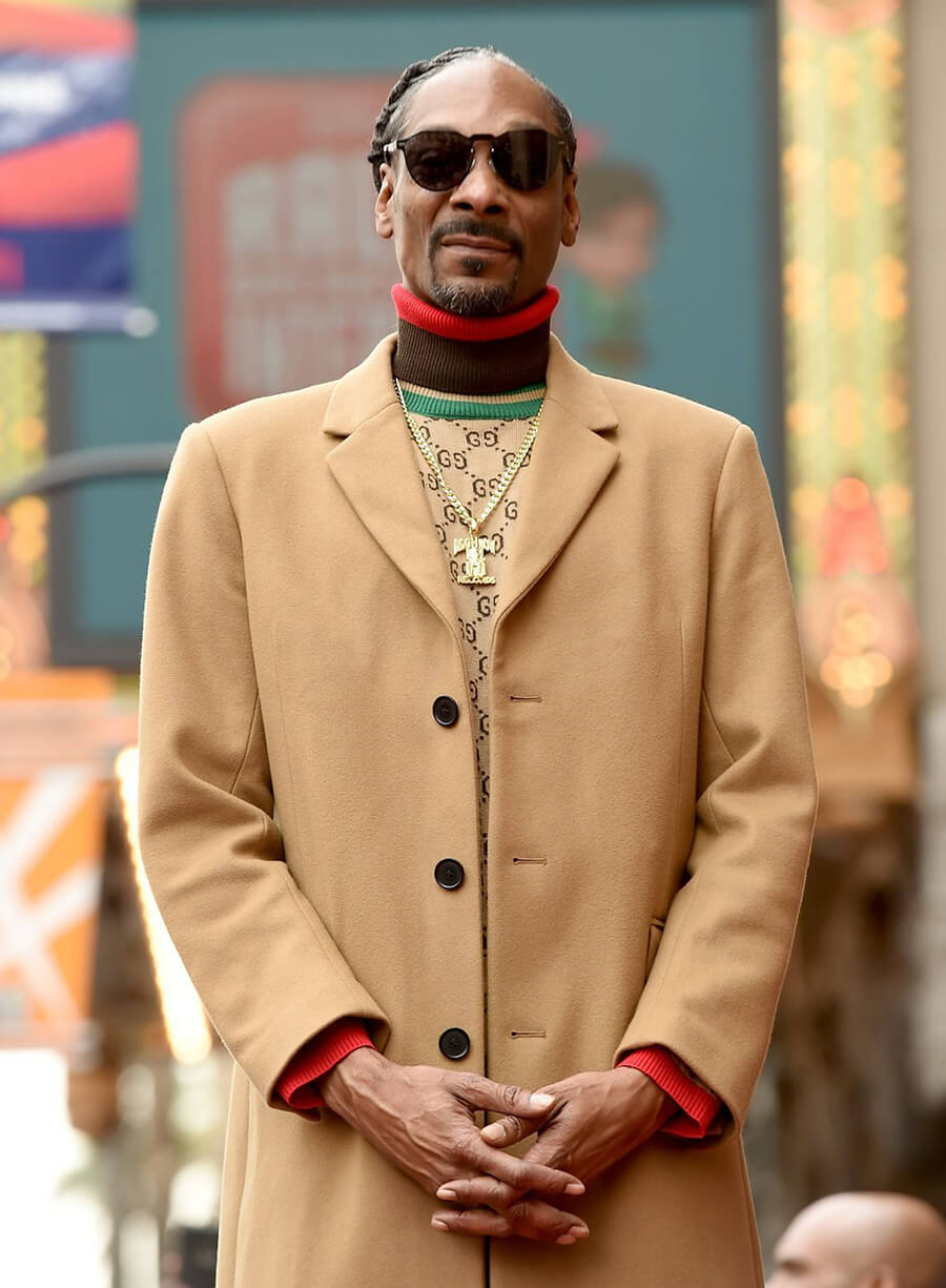 Harpoon Snoop Dogg Hollywood Walk of Frame Inspired Brown Wool Fabric Coat