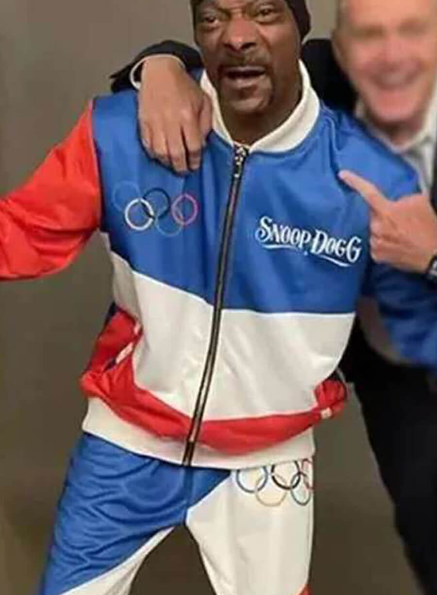 Harpoon Snoop Dogg Olympics Polyester Inspired Multi-Color Polyester Fabric Leather Jacket