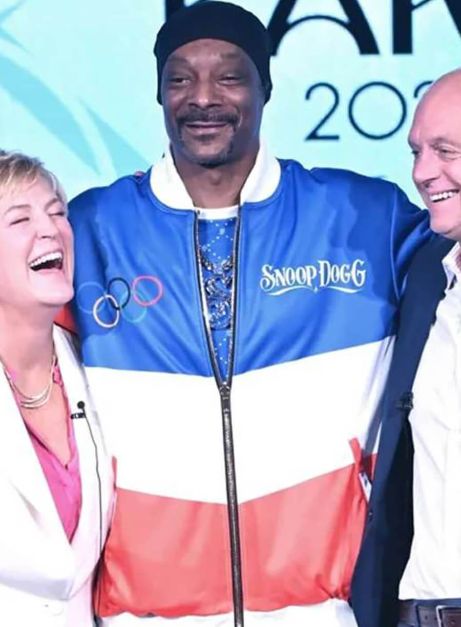Harpoon Snoop Dogg Olympics Polyester Inspired Multi-Color Polyester Fabric Leather Jacket