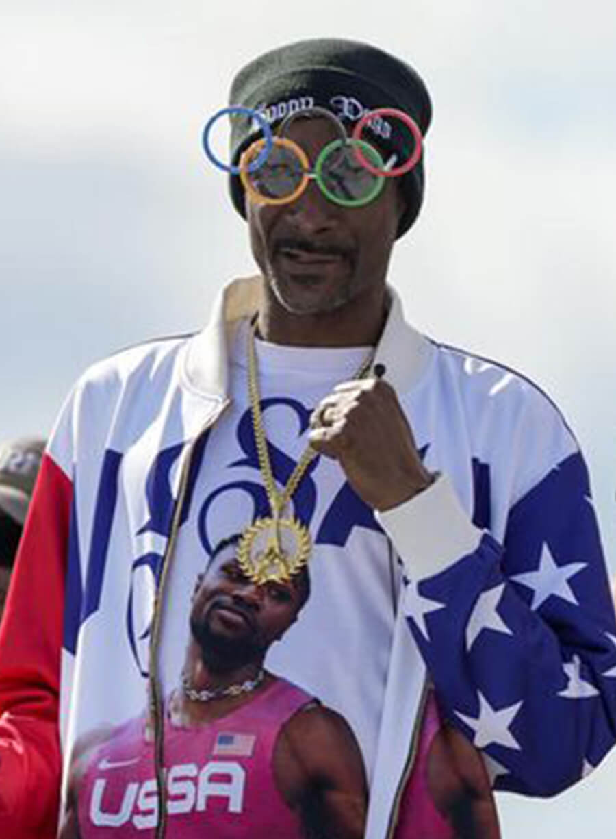 Harpoon Snoop Dogg Paris Olympics Inspired Multi-Color Polyester Fabric Bomber Jacket