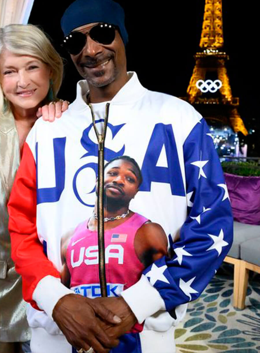 Harpoon Snoop Dogg Paris Olympics Inspired Multi-Color Polyester Fabric Bomber Jacket