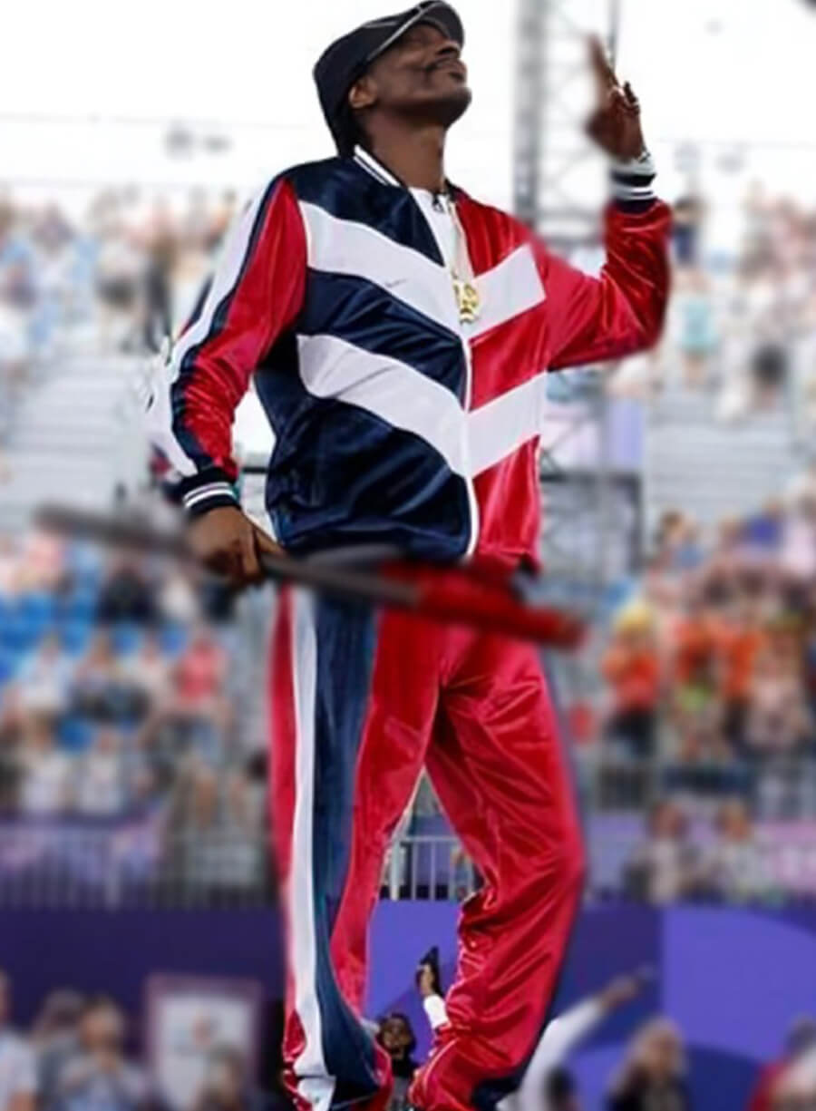 Harpoon Snoop Dogg Paris Olympics Velvet Tracksuit Inspired Multicolor Velvet Fabric Leather Jacket
