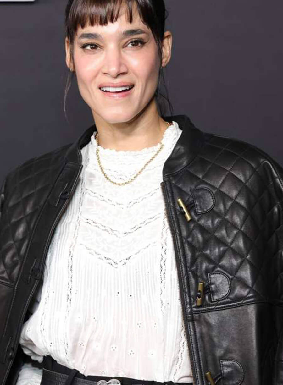 Harpoon Sofia Boutella Inspired Black Real Leather Leather Jacket - Emilia P�rez 2024 Premiere Style