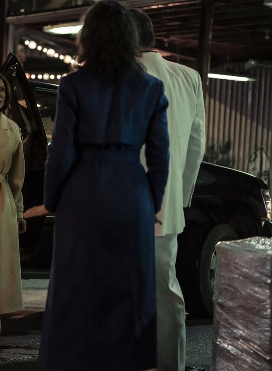 Harpoon Sofia Falcone Inspired Blue Wool Fabric Coat - The Penguin 2024 Style