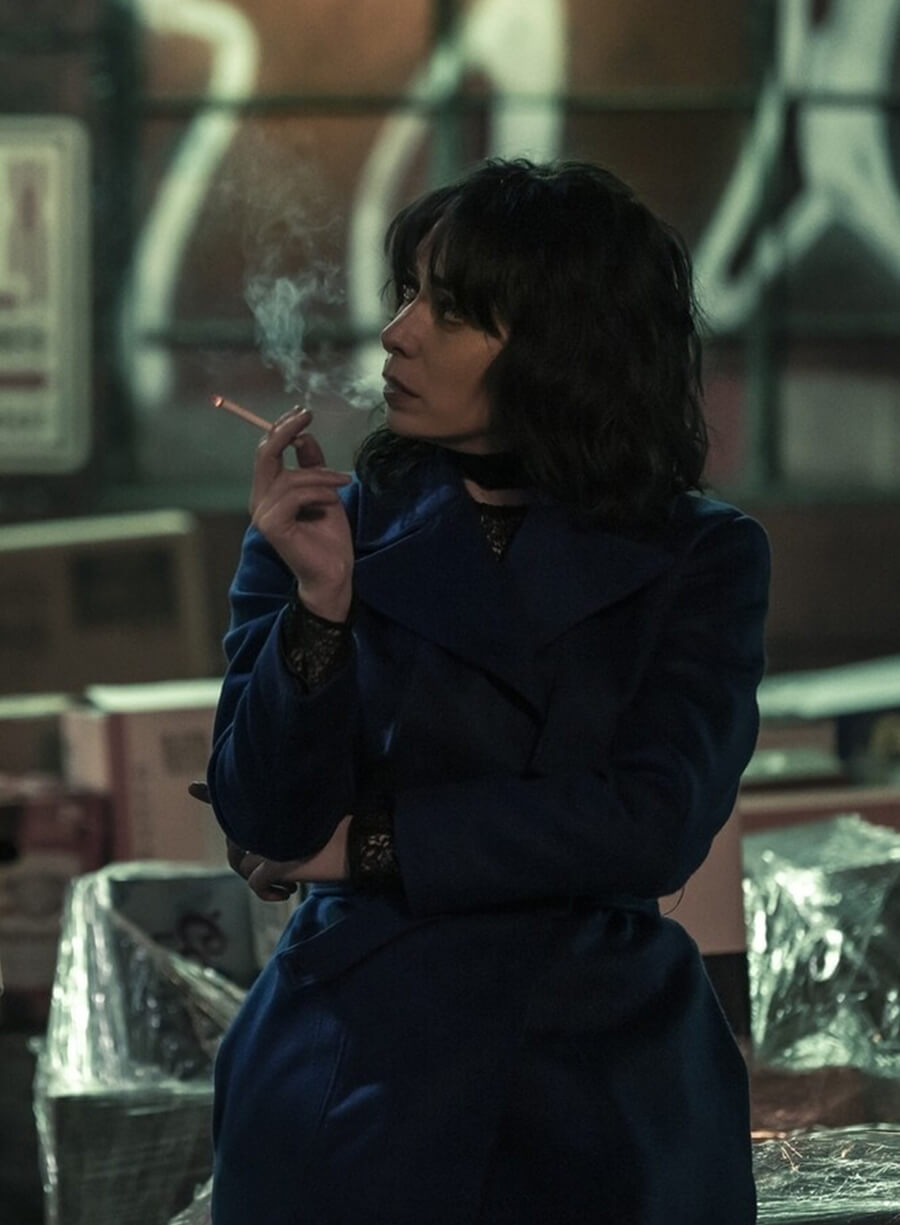 Harpoon Sofia Falcone Inspired Blue Wool Fabric Coat - The Penguin 2024 Style