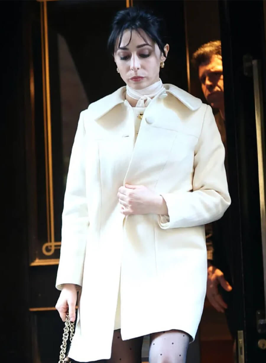 Harpoon Sofia Falcone Inspired White Wool Fabric Coat - The Penguin 2024 Style