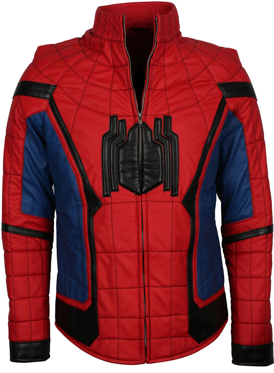 Harpoon Spiderman No Way Home Men Inspired Red Leather Jacket