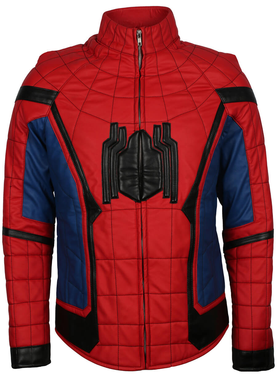 Harpoon Spiderman No Way Home Men Inspired Red Leather Jacket