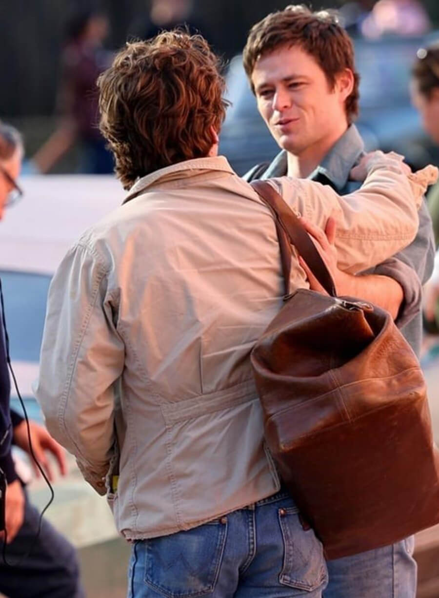 Harpoon Bruce Springsteen Inspired Beige Leather Jacket - Springsteen Deliver Me from Nowhere Style