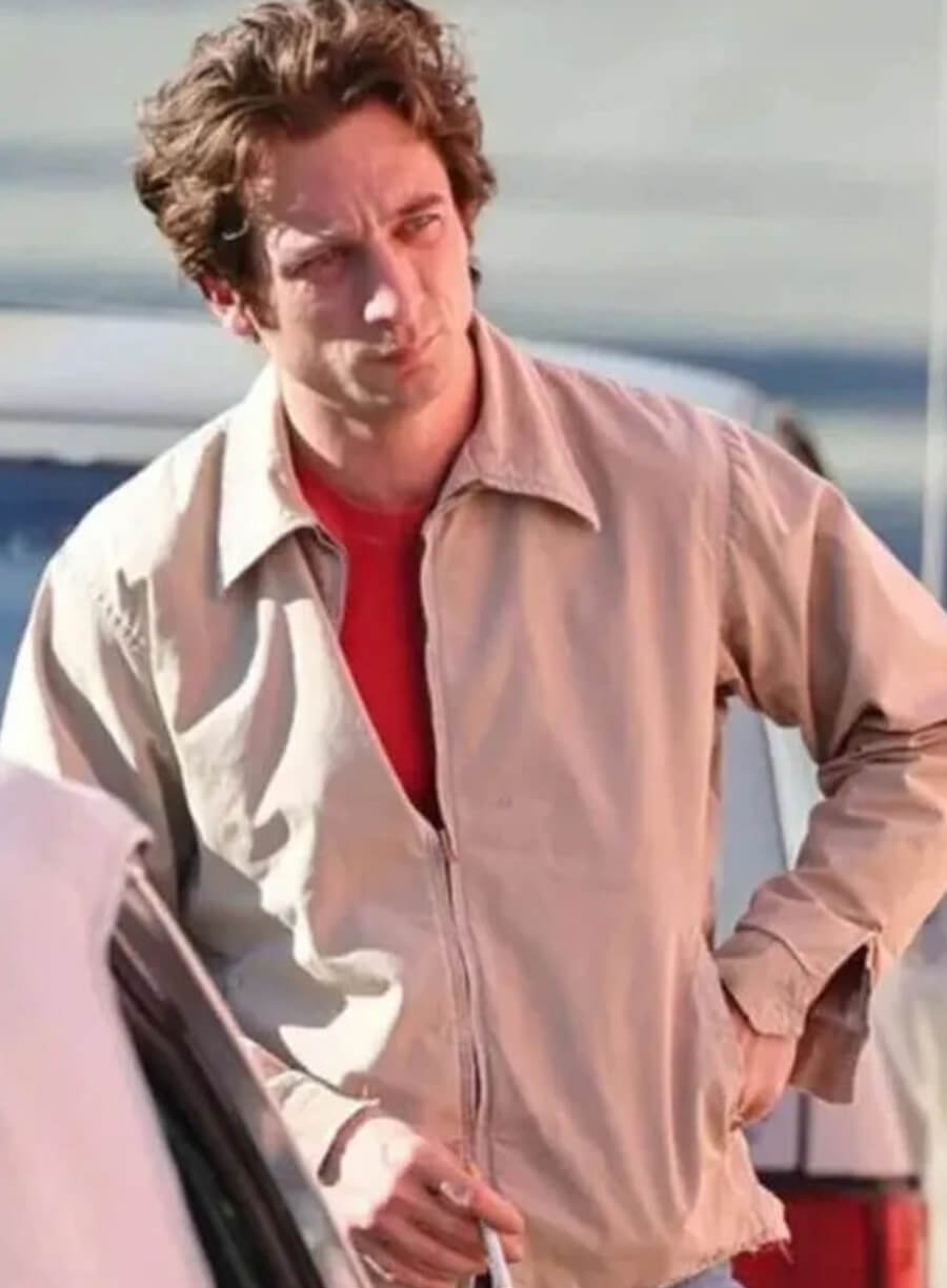 Harpoon Bruce Springsteen Inspired Beige Leather Jacket - Springsteen Deliver Me from Nowhere Style
