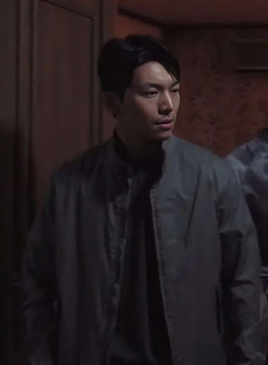 Harpoon Hwang Jun-ho Inspired Grey Leather Jacket - Squid Game S02 Style