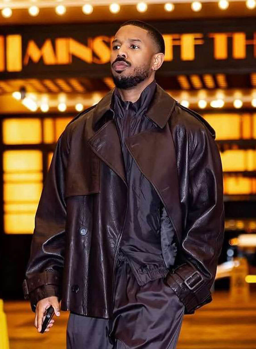 Harpoon Stack Smoke Inspired Brown Leather Jacket - Sinners 2025 Style