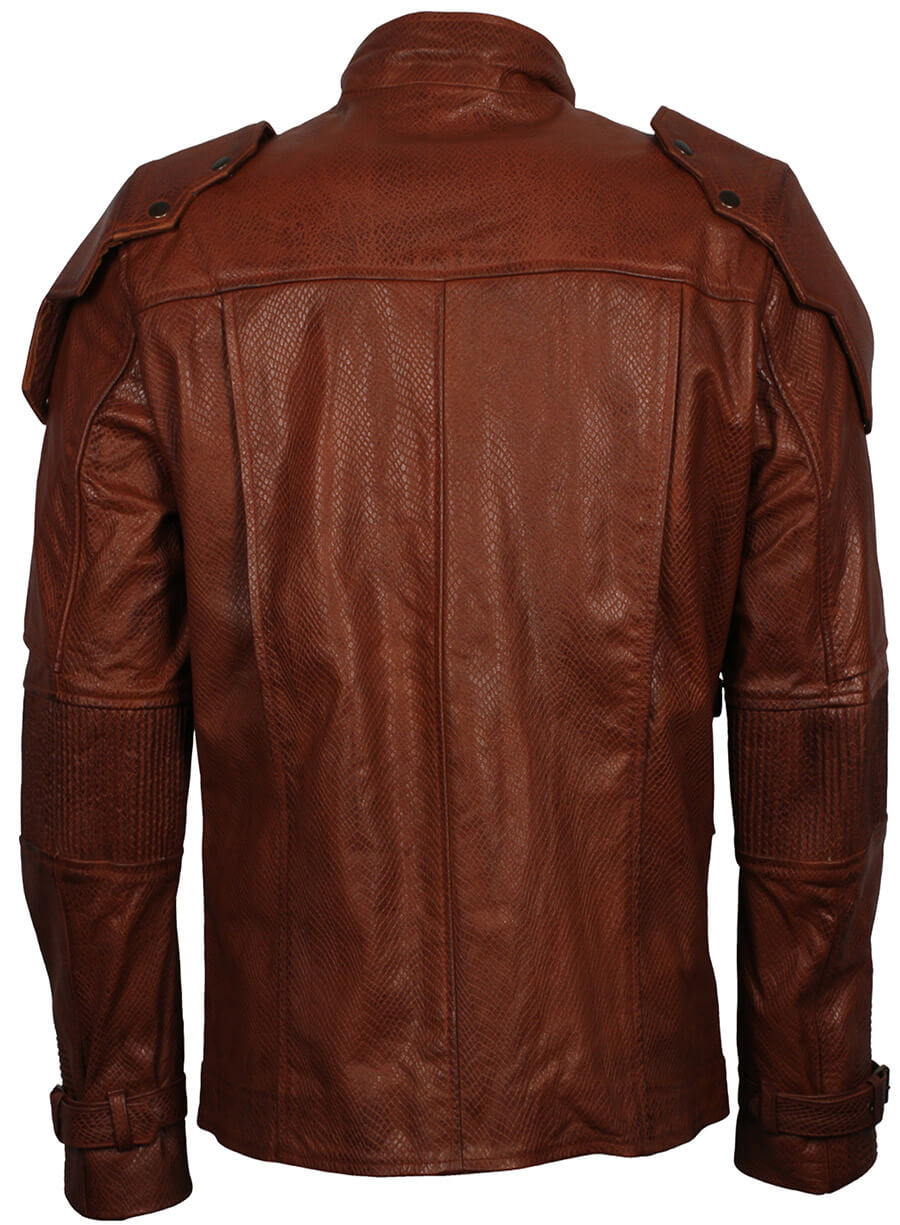 Harpoon Star Lord Guardians Of The Galaxy Vol 2 Inspired Brown Leather Jacket