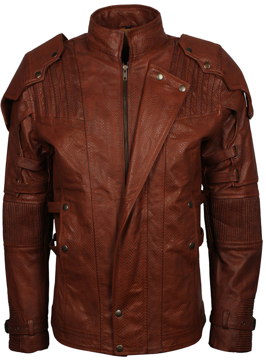 Harpoon Star Lord Guardians Of The Galaxy Vol 2 Inspired Brown Leather Jacket