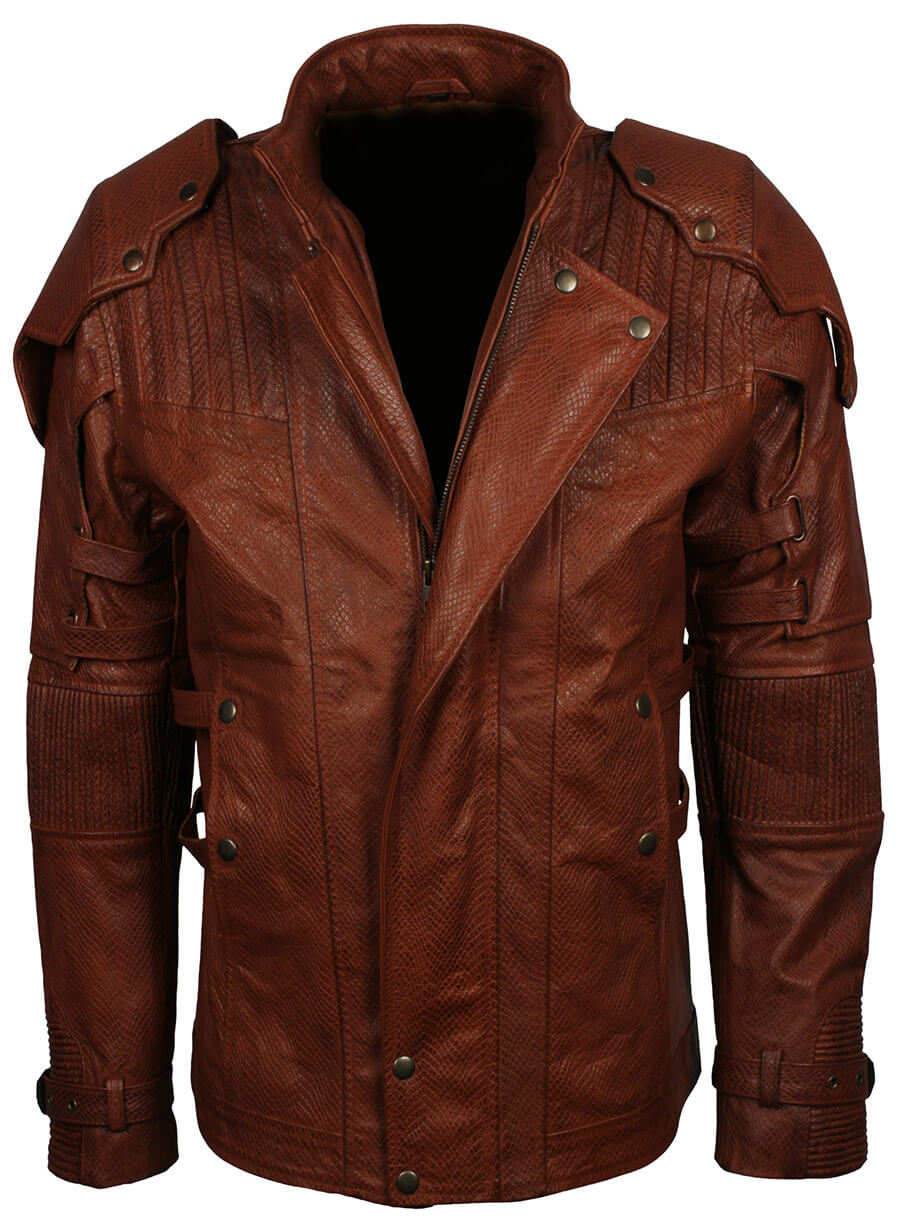 Harpoon Star Lord Guardians Of The Galaxy Vol 2 Inspired Brown Leather Jacket
