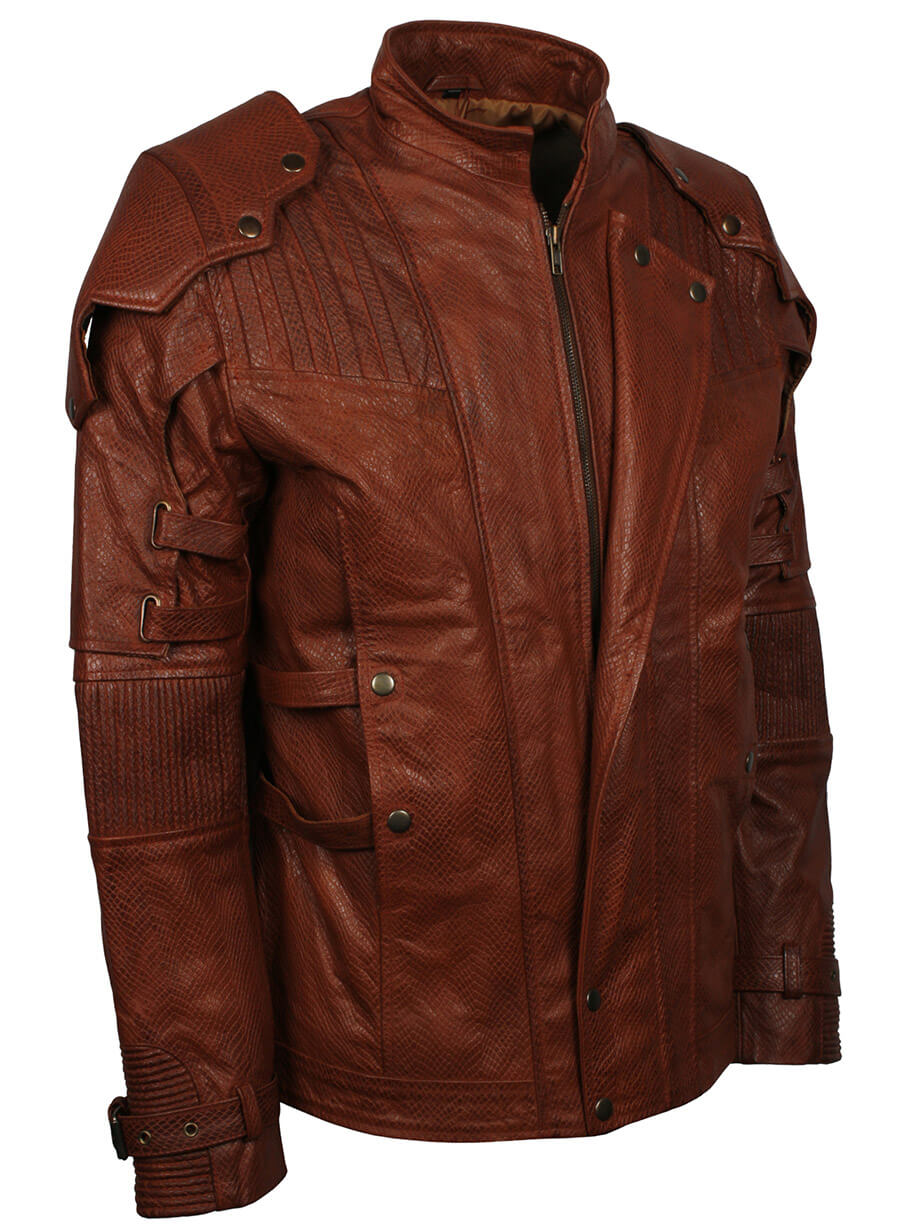 Harpoon Star Lord Guardians Of The Galaxy Vol 2 Inspired Brown Leather Jacket